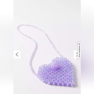 Lavender Beaded Heart Purse